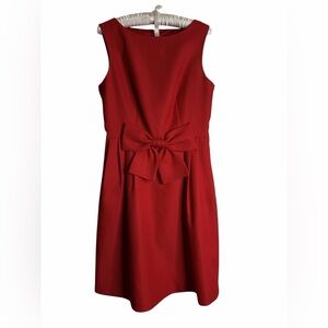 Ted Baker Red Sleeveless Midi Dress with Bow Waist